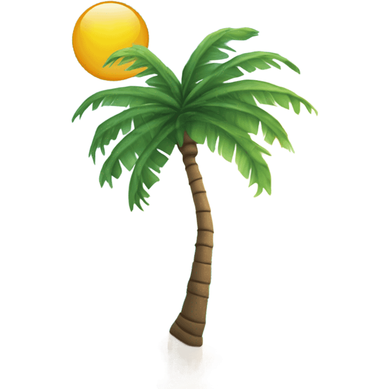 Sun, ocean, island with palm tree emoji