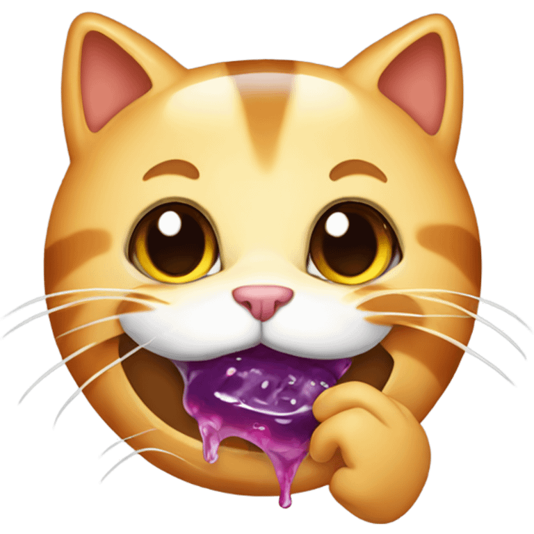 Cat eating jelly emoji