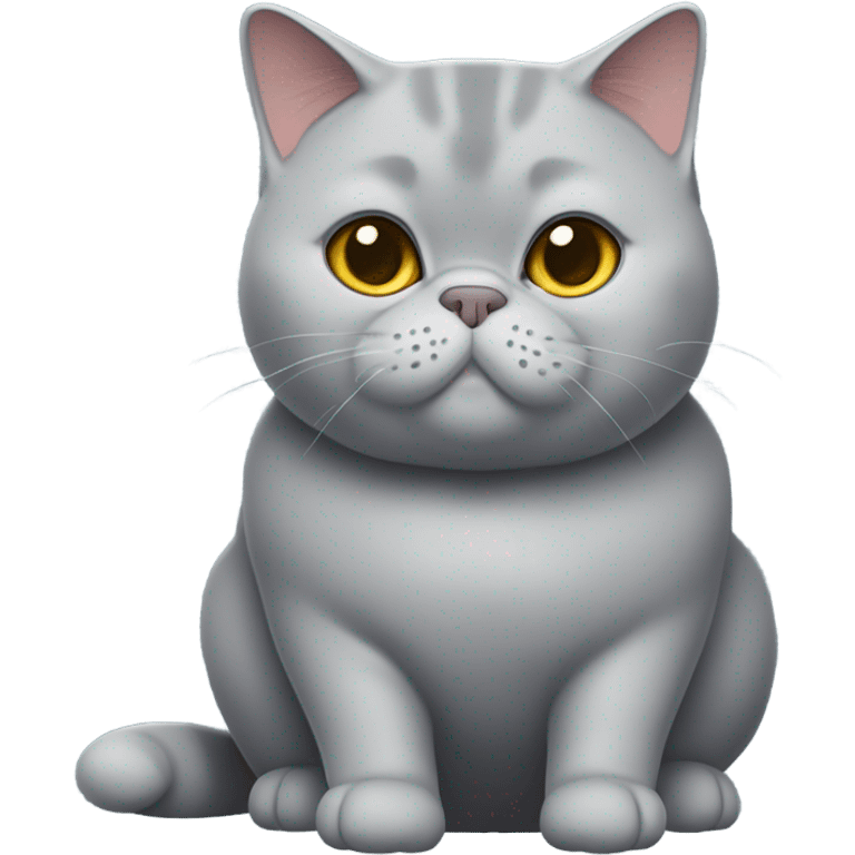 Fat Gray British short hair cat full body  emoji