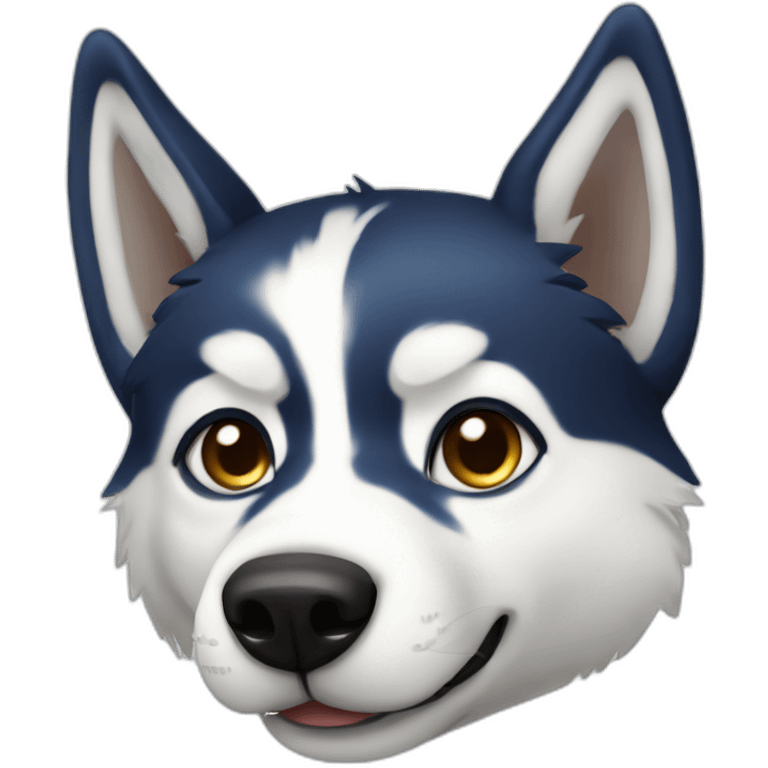 Husky avec des yeux bleu emoji