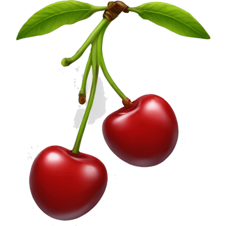 Two red cherries dangling  emoji