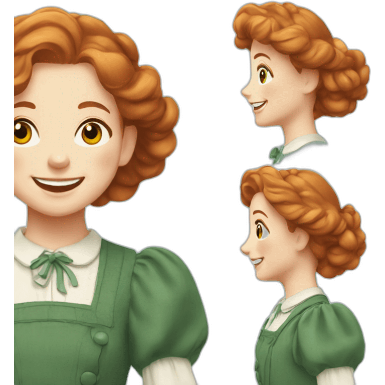 Anne of the green gables smiling in a sunny day emoji