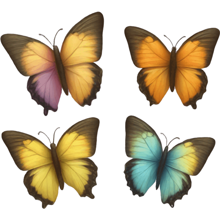 three butterflies emoji