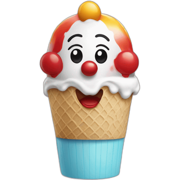 Clown ice cream emoji