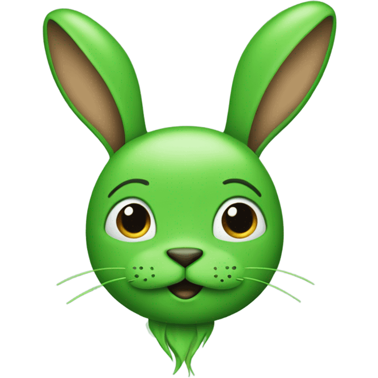 Green rabbit with long hanging ears emoji