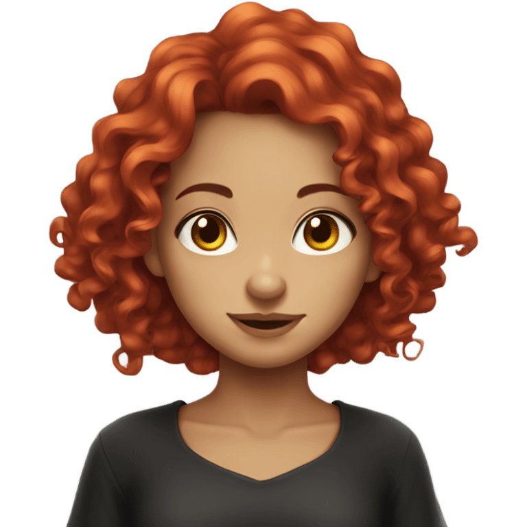 Witch girl long red curly hair emoji