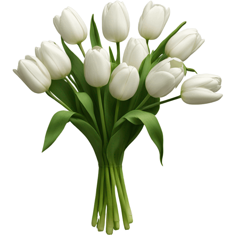 white tulip bouquet  emoji