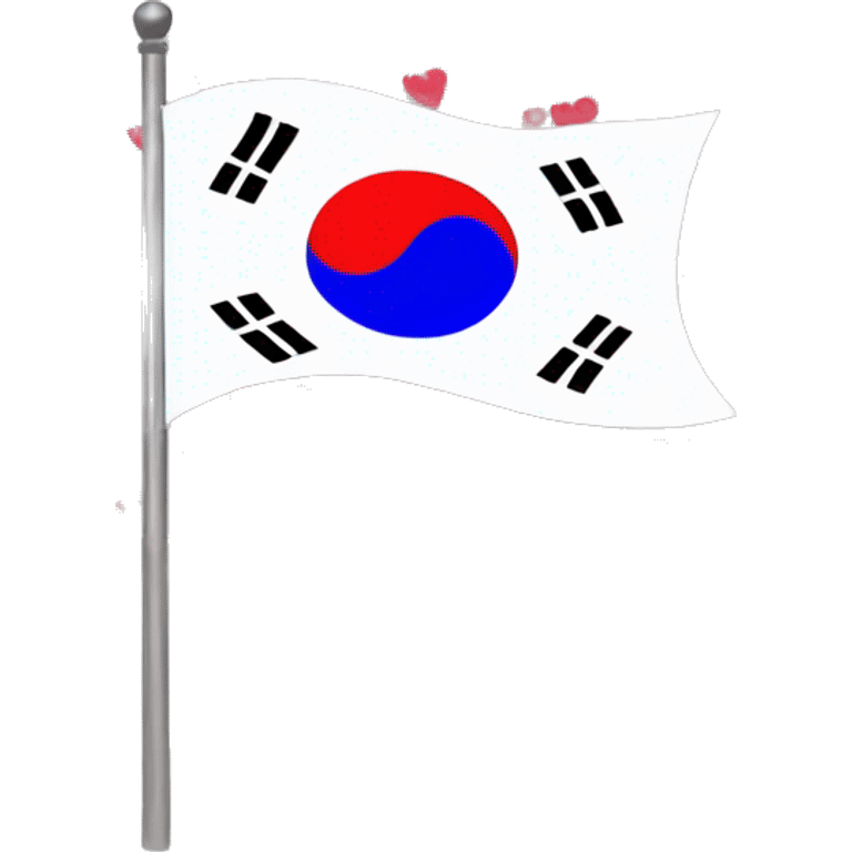 Korean flag with hearts emoji