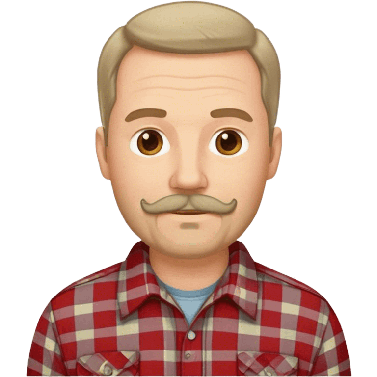 middle aged white man with dark brown van dyke facial hair, wearing a plaid shirt emoji