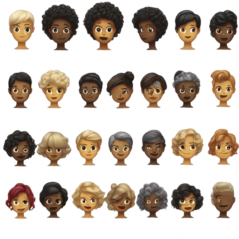 Different hairstyle options emoji