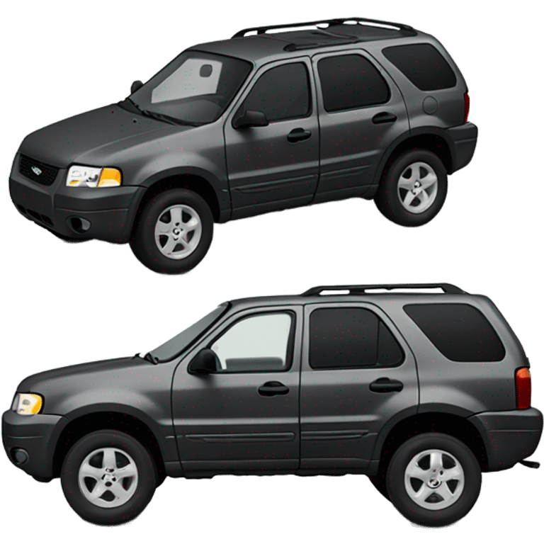 Car, dark grey 2003 Ford Escape, side shot emoji