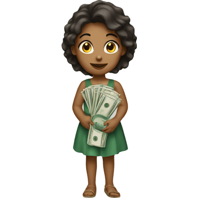 A girl holding money  emoji