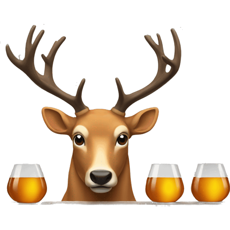 cerf en train de boire du cognac emoji