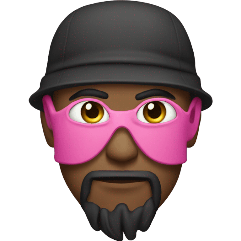 Robber dressed in pink emoji