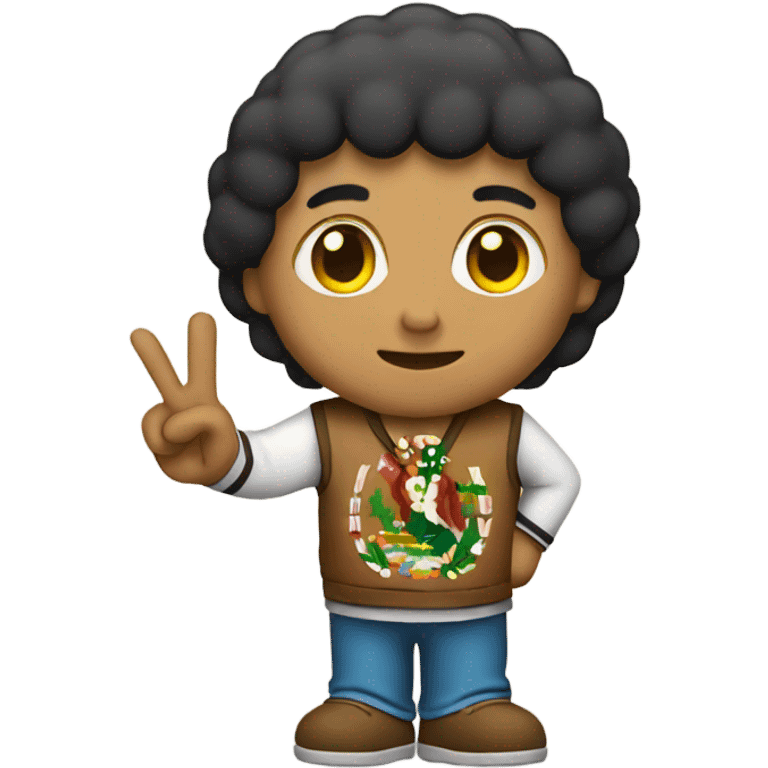 Mexican holding peace sign emoji