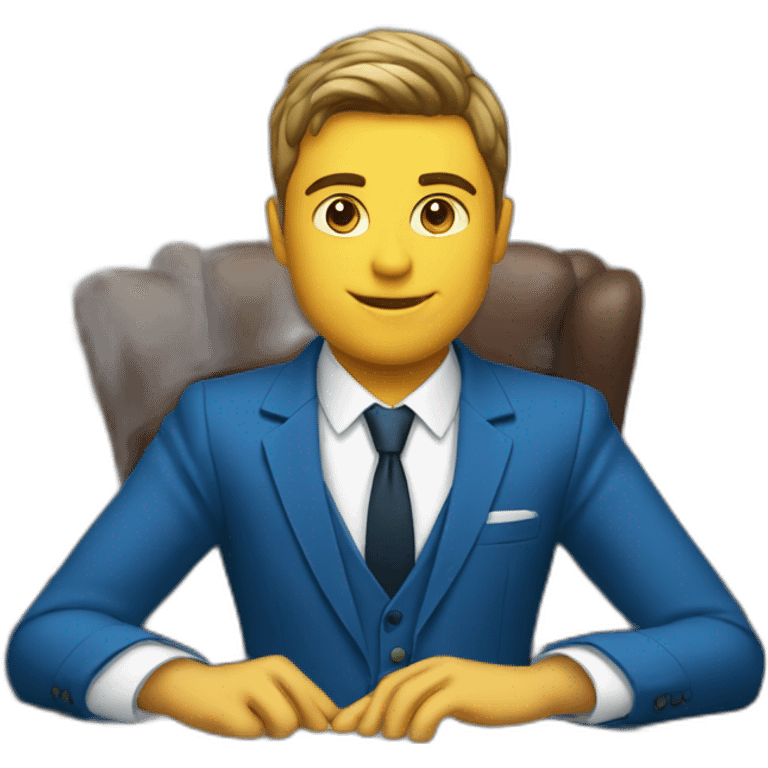 Posh-boy-with-blue-suit-managing-contract emoji