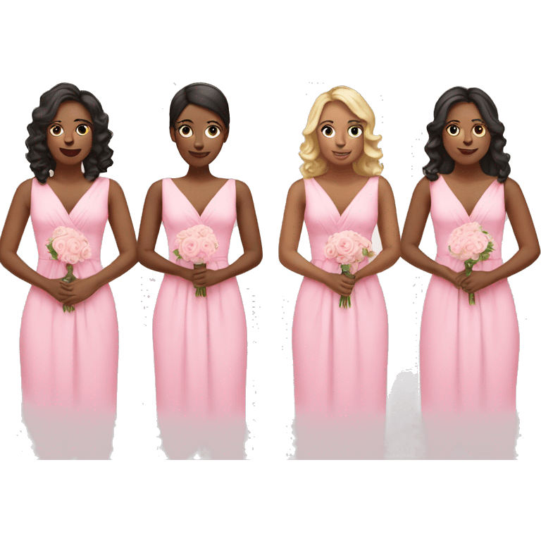 bridesmaids all in pink emoji