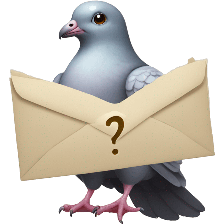 pigeon with magical letter emoji