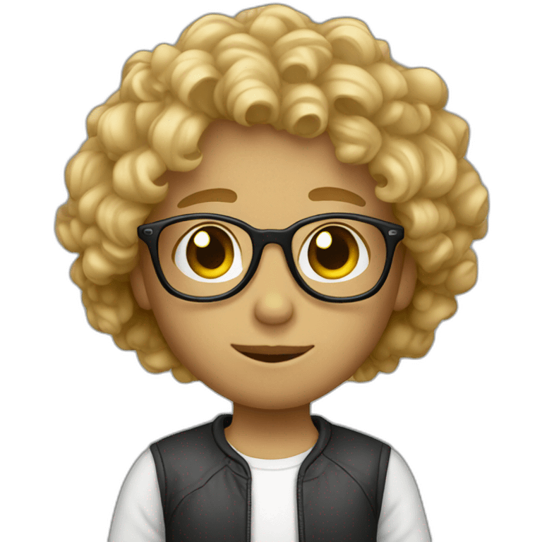 boy curly blonde glases emoji