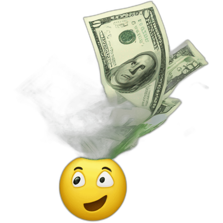 Make an image of money starting to explode emoji