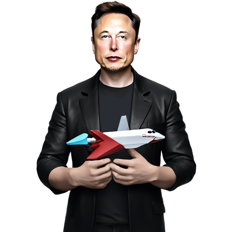 elon musk holding space x twitter and tesla emoji