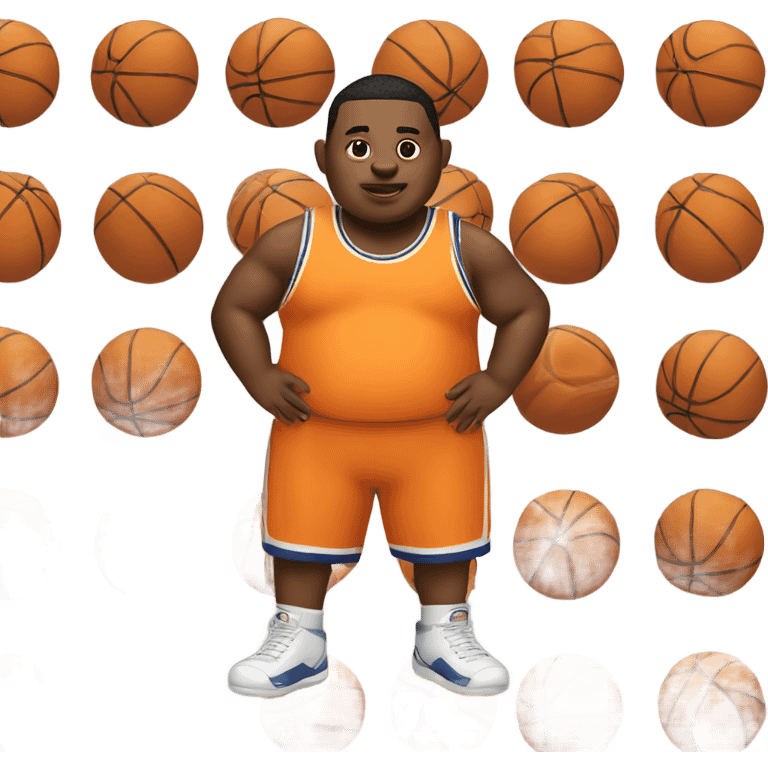 fat boy playing basketball emoji