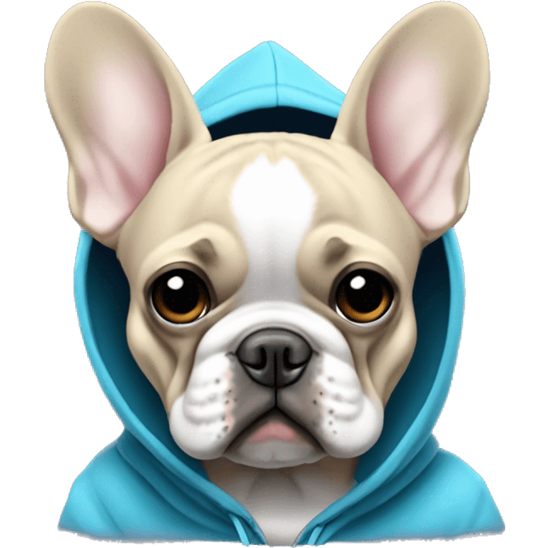 Blue fawn french bulldog with hoodie emoji