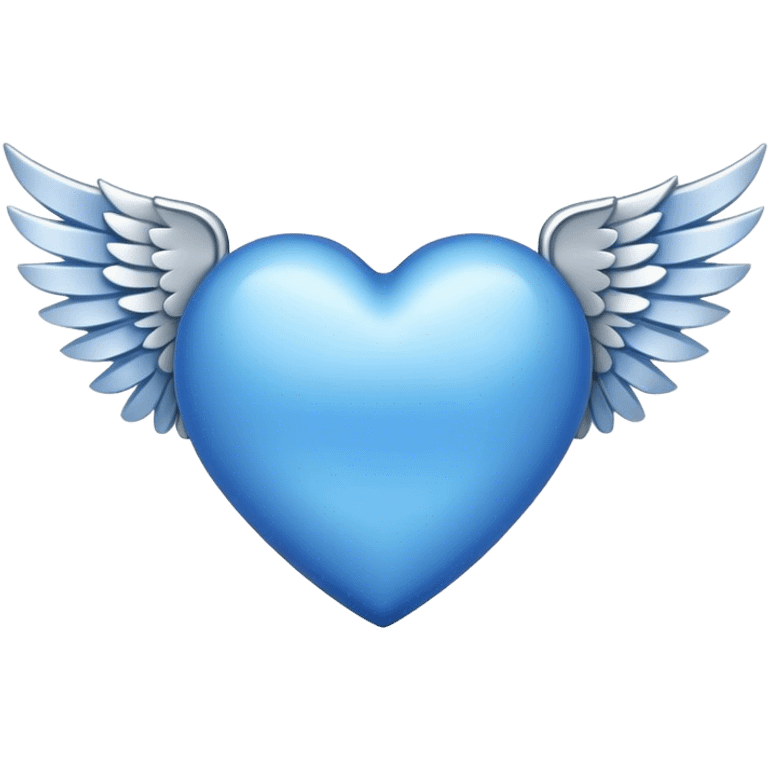 blue heart with silver wings emoji