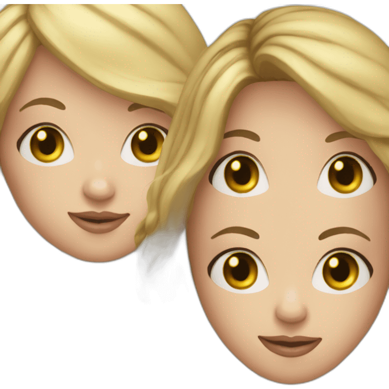 Sisters one brunette-another blonde emoji