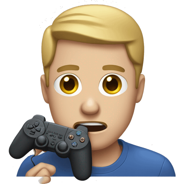 White man crying with tears holding a PlayStation controller emoji