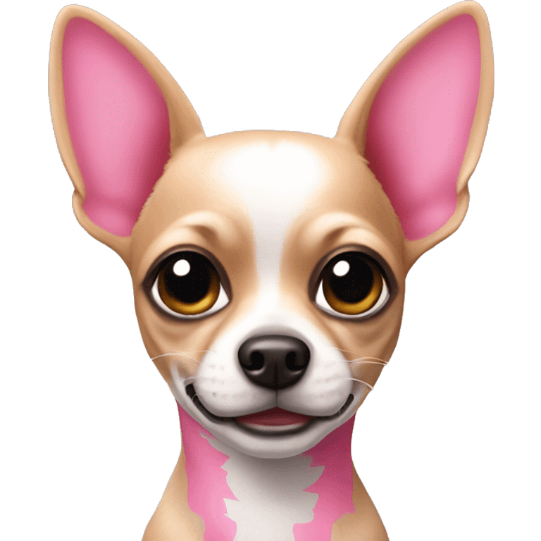 Chihuahua with pink design emoji