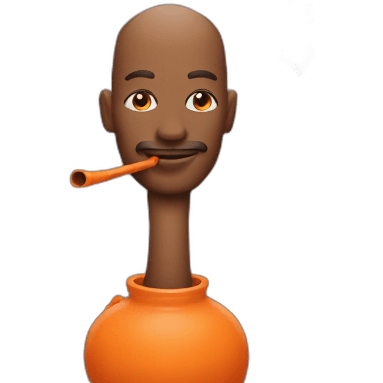 man with orange hookah emoji