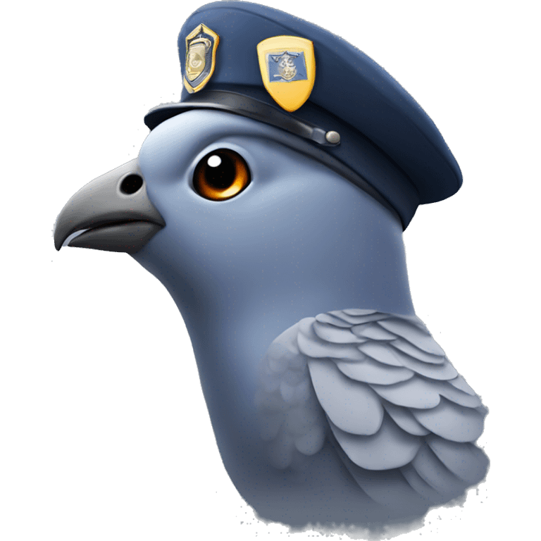 pigeon with police cap emoji