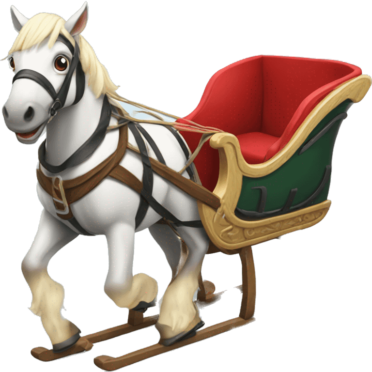 Christmas sleigh with horse emoji