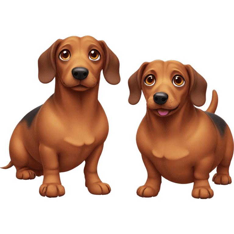 two chubby sausage dogs emoji