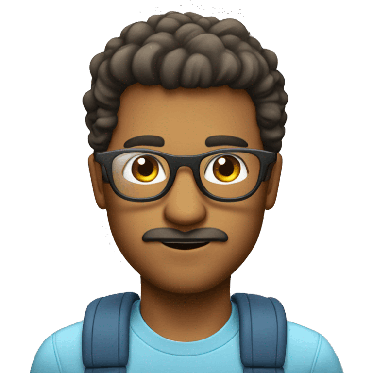 un chico con pelo un poco largo y con lentes transparentes  emoji