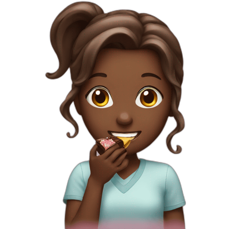 Girl eating chocolate  emoji