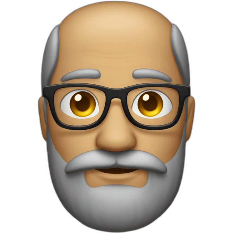 Homme avec un début de calvitie et des lunettes en verres et une petite barbe  emoji