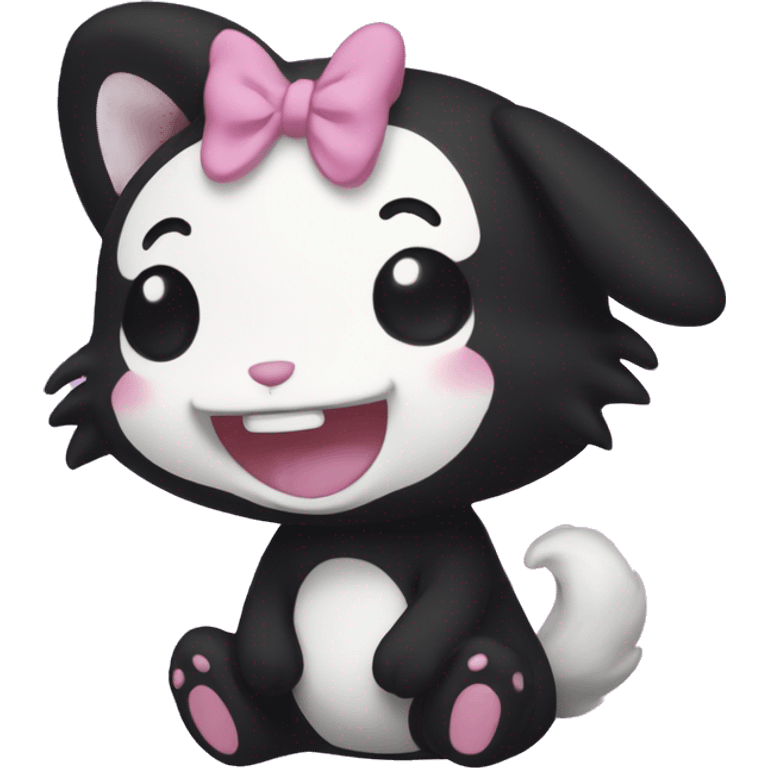 sanrio kuromi anthro laughing emoji