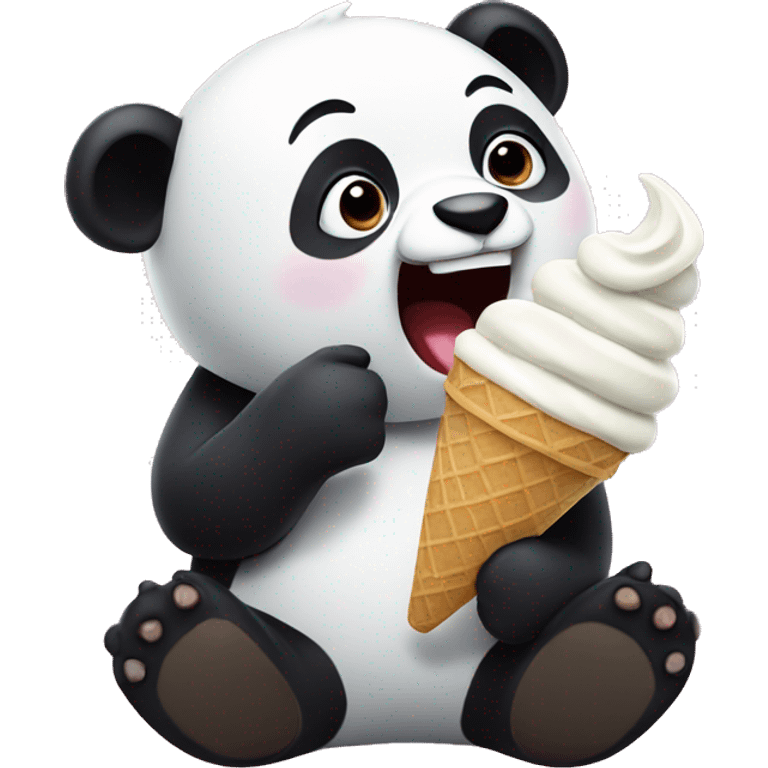 Panda eating ice cream emoji