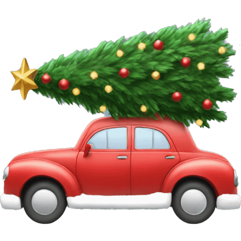 christmas car with tree emoji