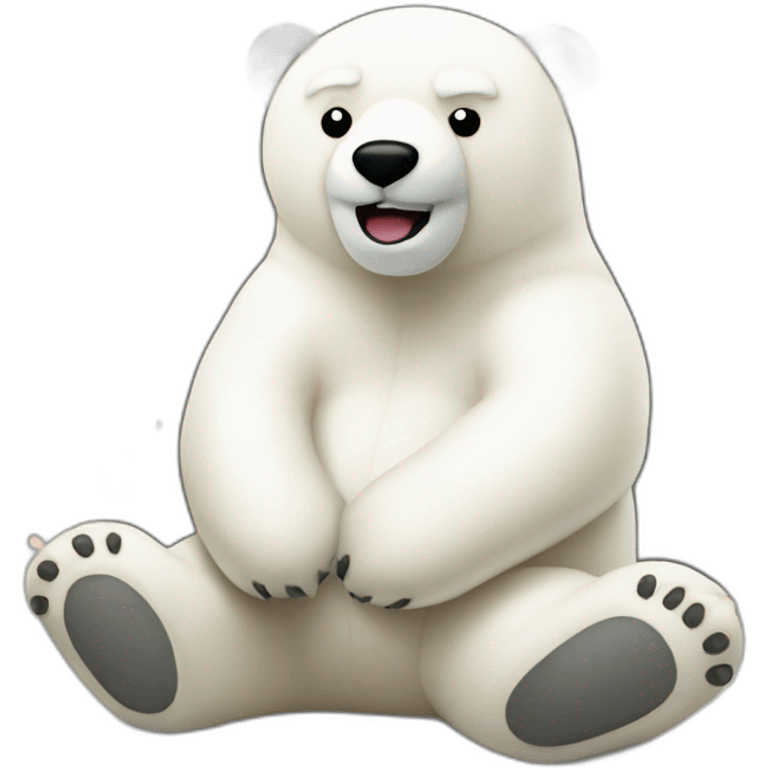 polar bear sitting plush toy explosion emoji