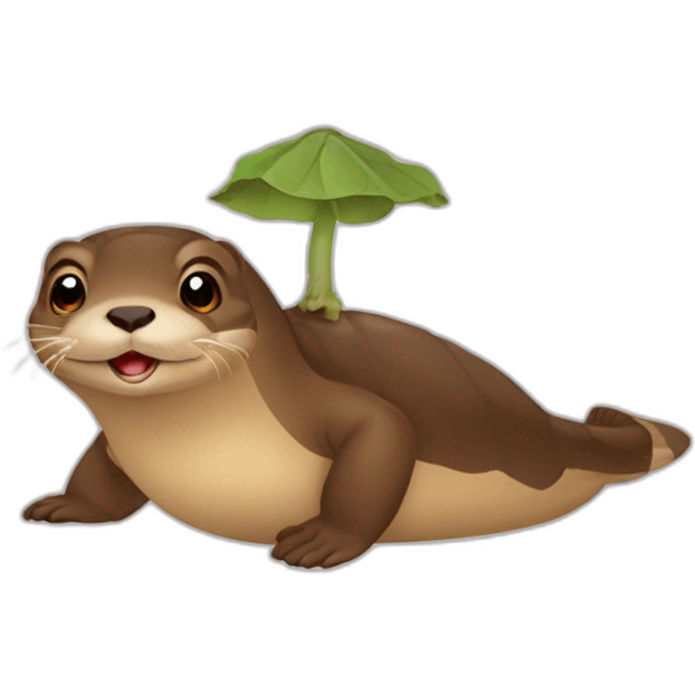 Loutre sur une tortue emoji