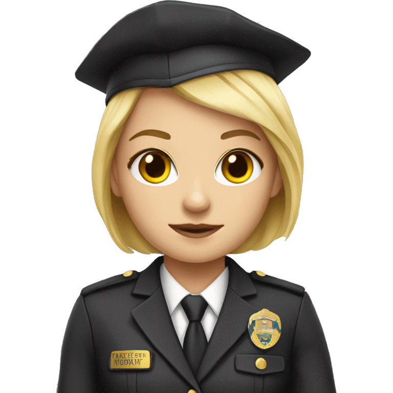 blonde girl in prosecutor uniform emoji