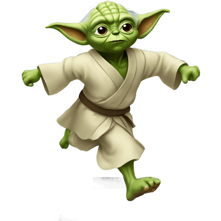 Yoda running on treadmill emoji