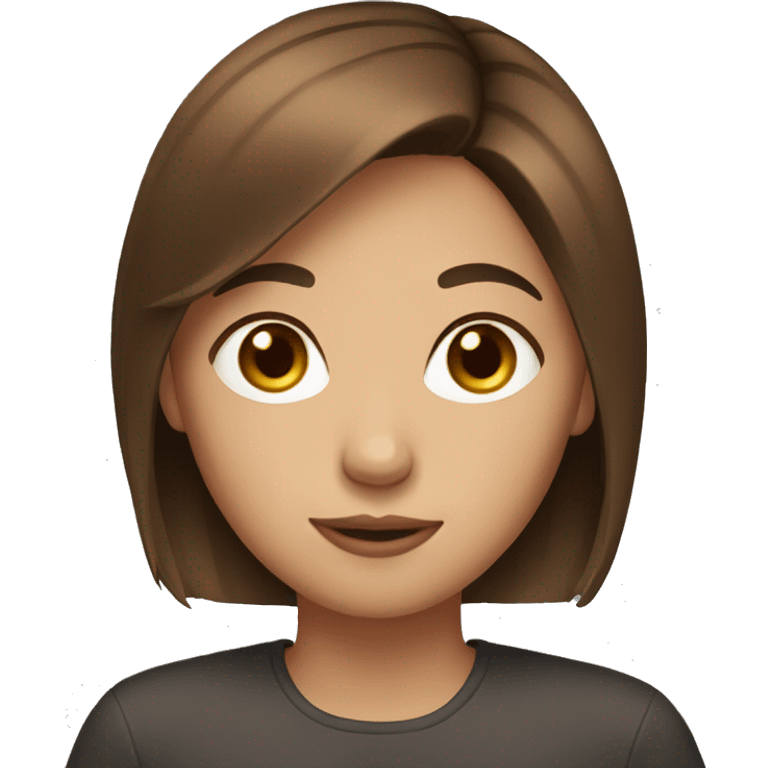 Short brown hair girl emoji