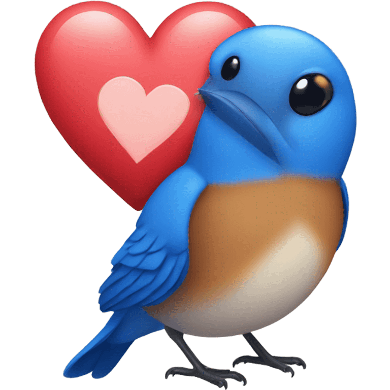 Bluebird with a heart emoji