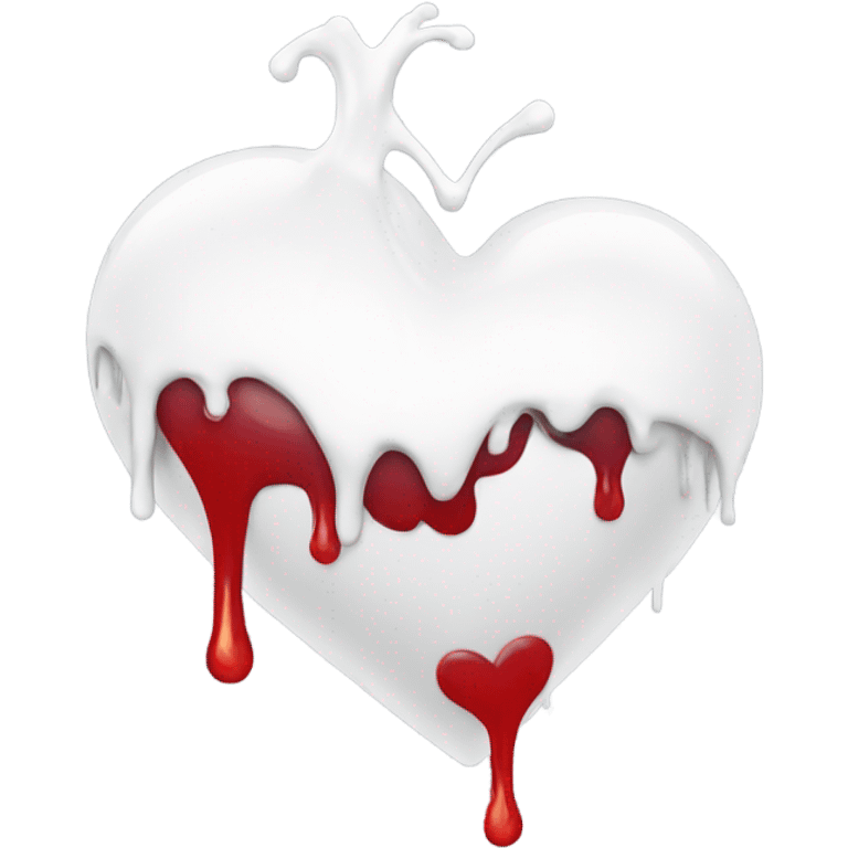 dripping heart white emoji