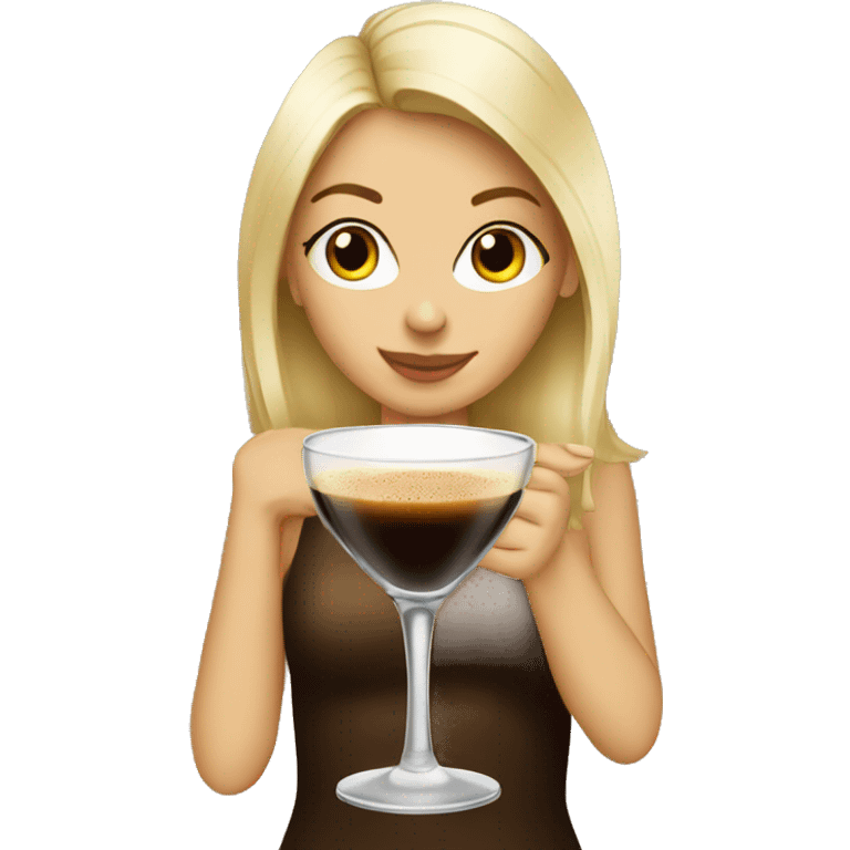 blonde girl drinking espresso martini  emoji