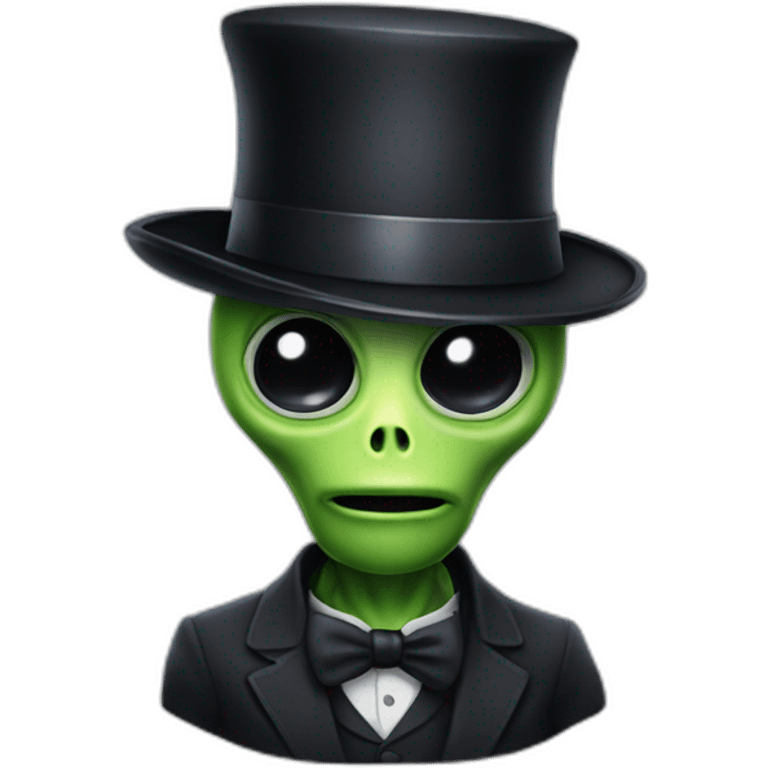 Alien wearing a  bowler hat emoji